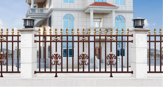 Французскі стыль Palace Алюмініевы плот 24K Золата пазалочаная антыкласная налада прыватнай нерухомасці